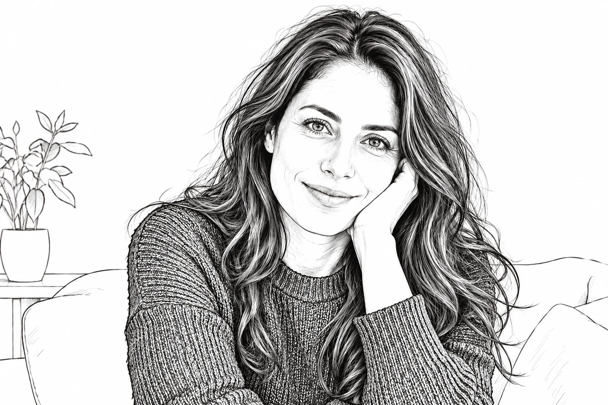 Line drawing transformation of the same portrait