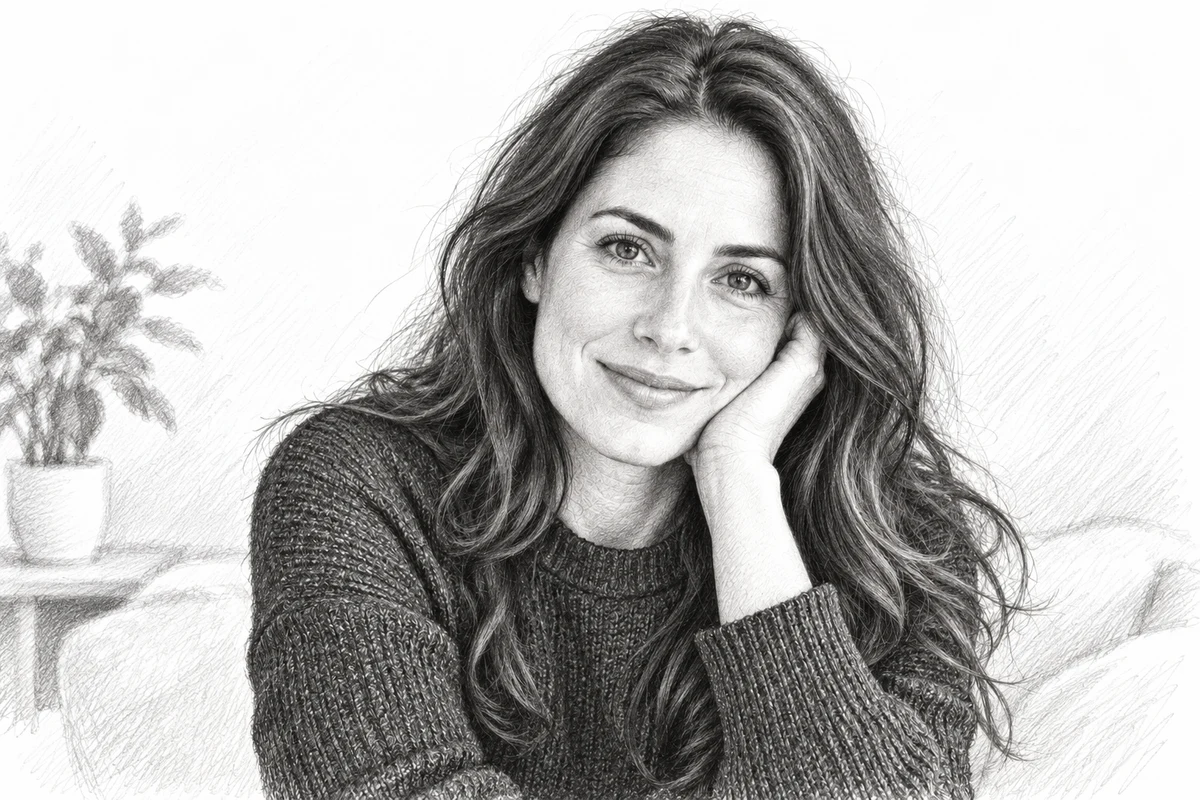 Pencil sketch transformation of the same portrait