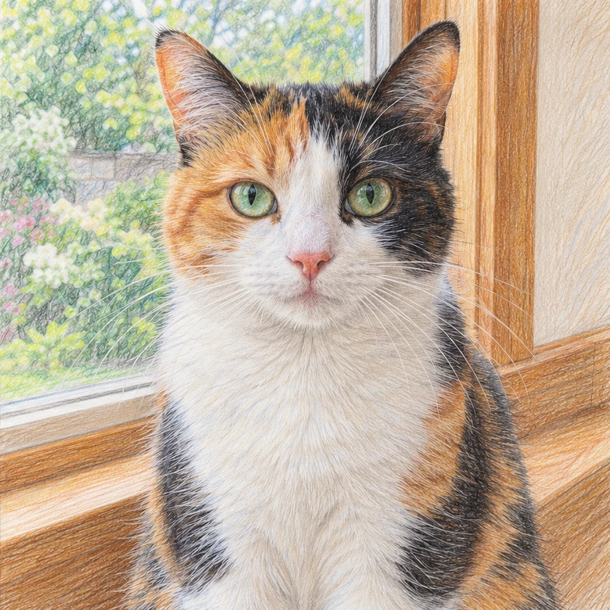Colored pencil transformation of the same photo