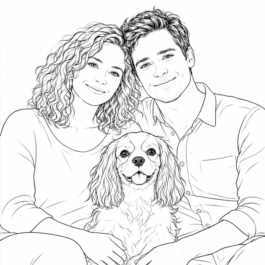 Line drawing transformation of the same photo