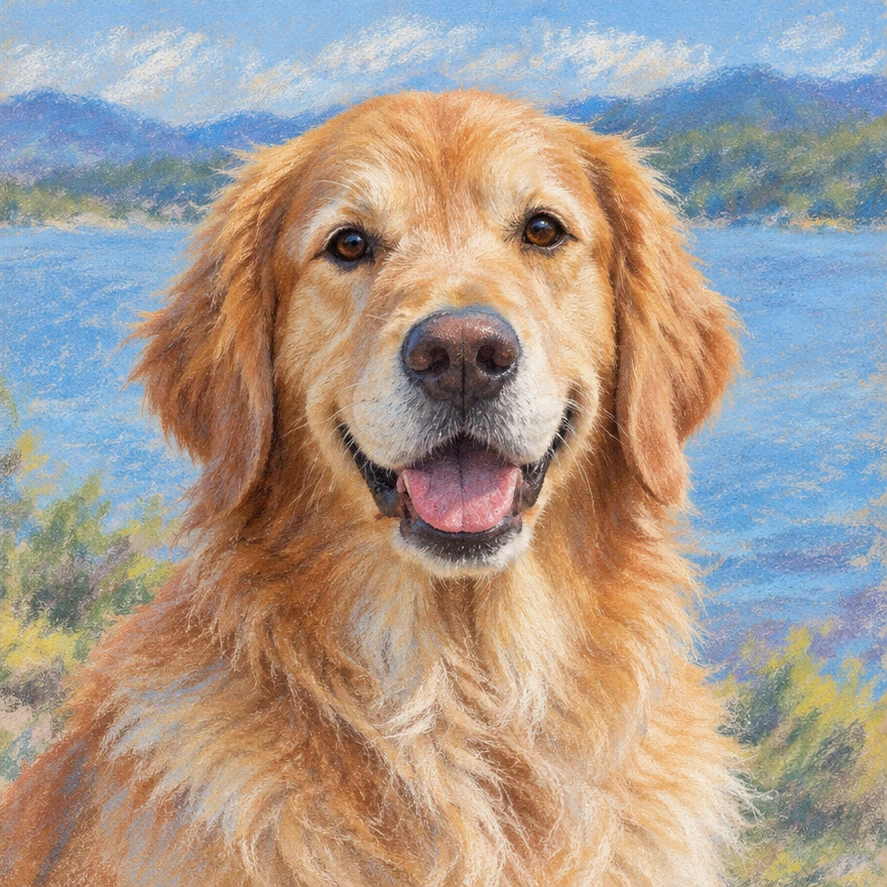 Soft pastel transformation of the same photo